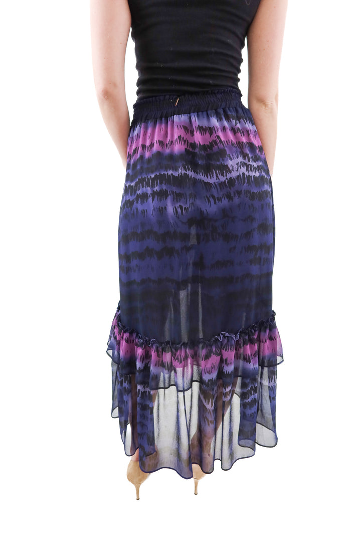 Misa purple ombre sheer maxi skirt NWT (M)