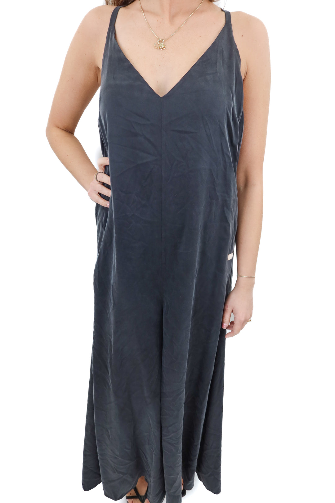 lunya dark grey jumpsuit (xs; retail $198)