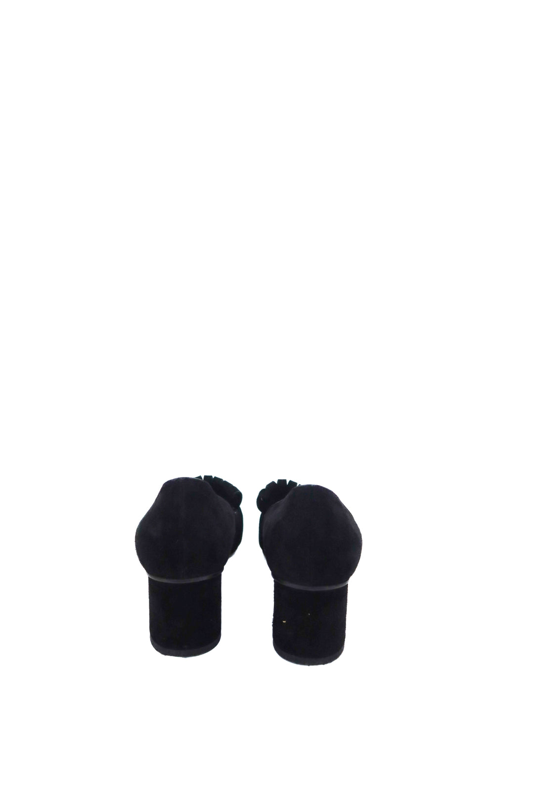 gucci gg black suede fringe block heel (39/ US9-9.5; retail $995)