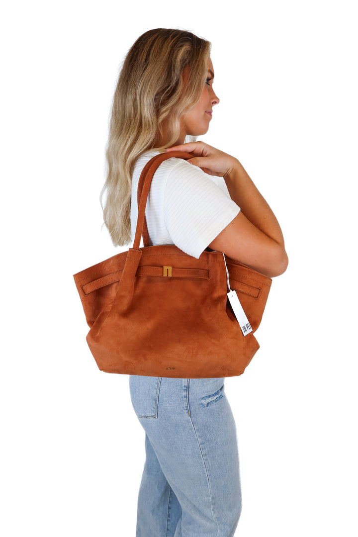 JW Pei Brown Vegan Suede Handbag NWT; Retail $130