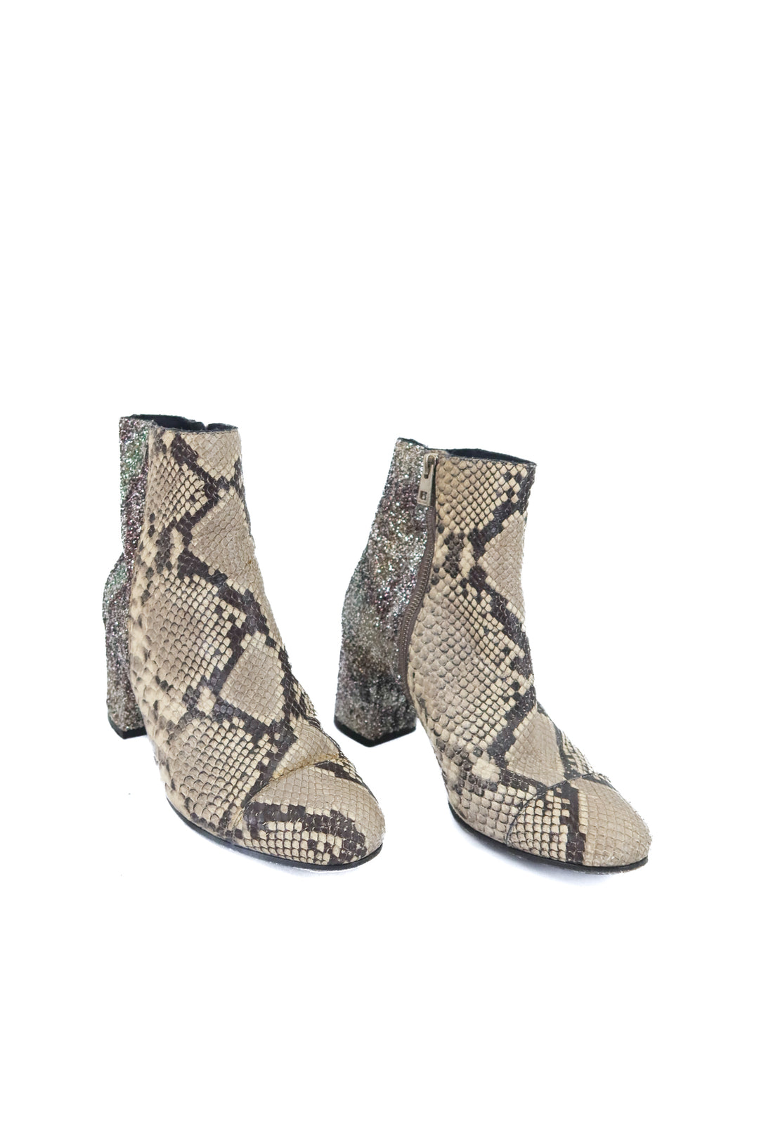 zadig & voltaire snakeskin and glitter booties (39)