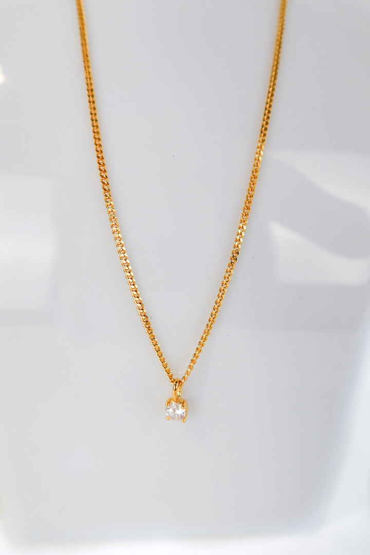 baublebar gold dainty crystal necklace (retail $72)