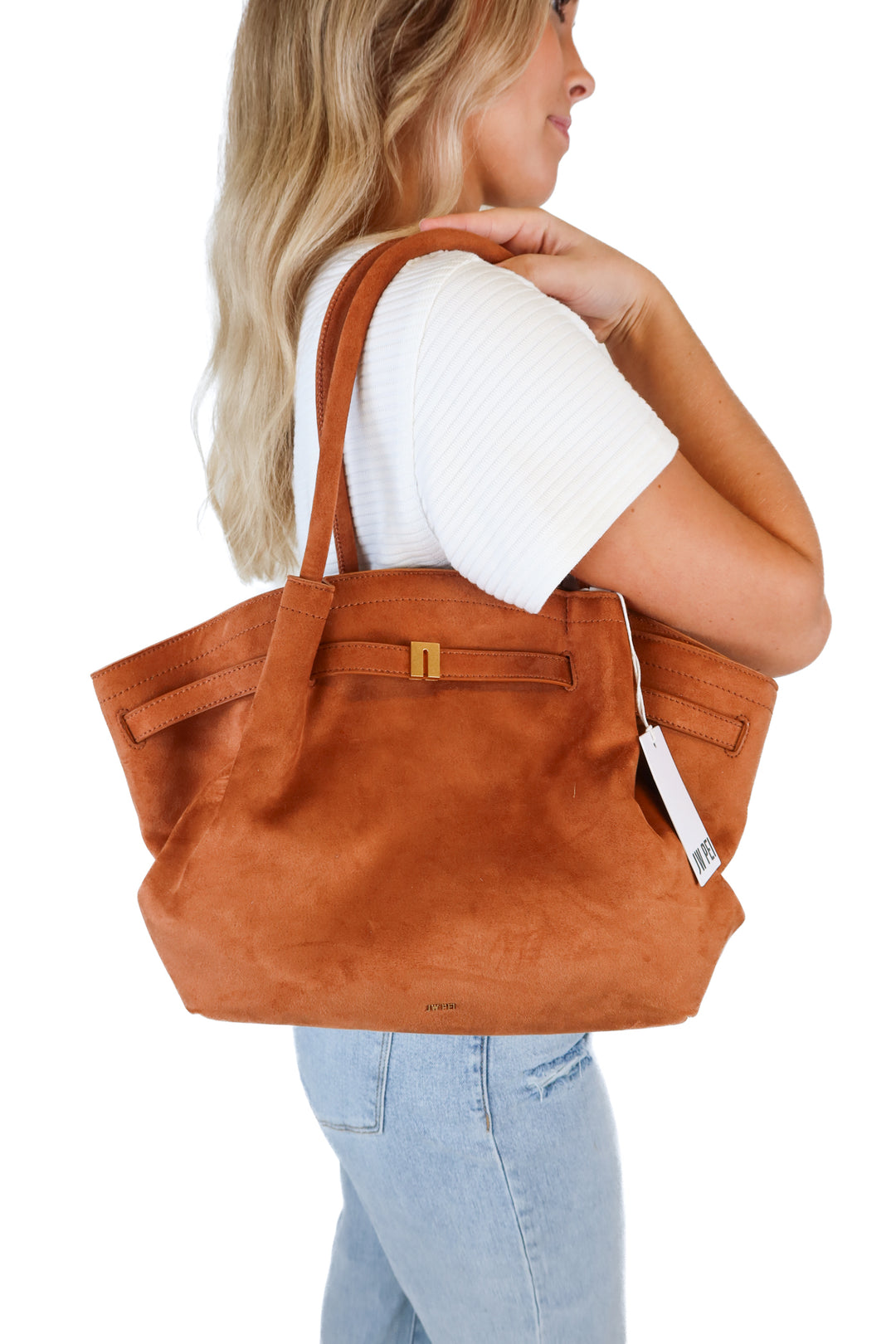 JW Pei Brown Vegan Suede Handbag NWT; Retail $130
