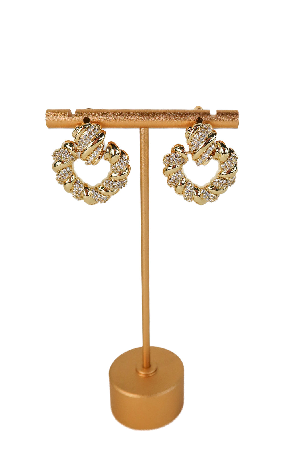 baublebar gold/crystal croissant earrings (retail $98)