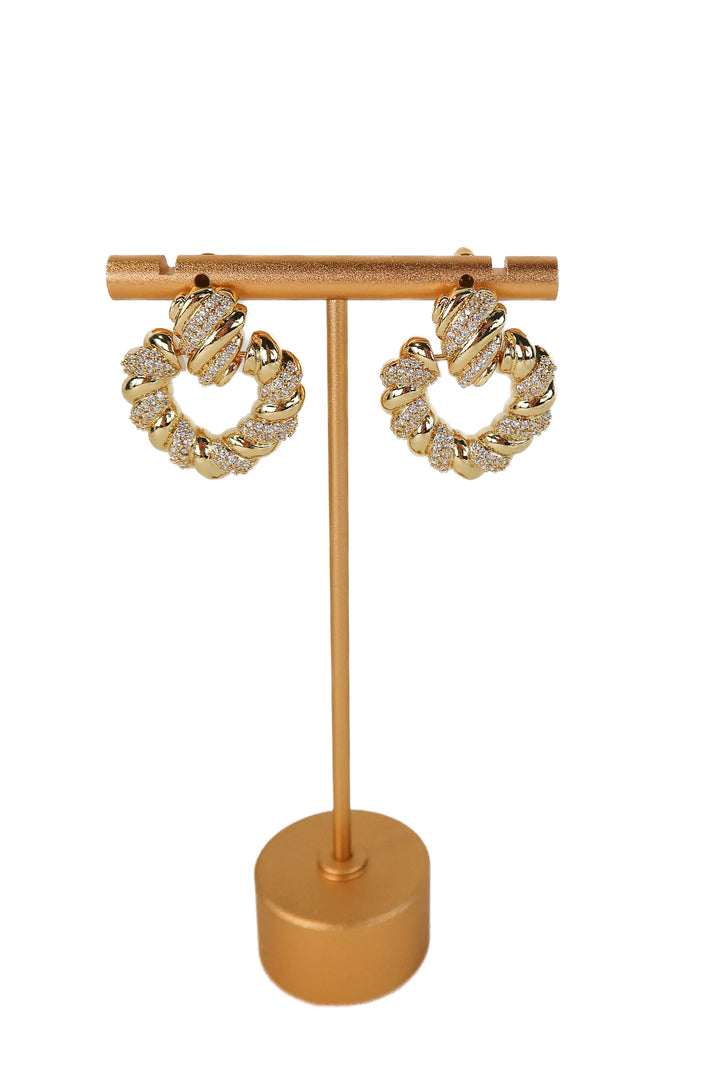 baublebar gold/crystal croissant earrings (retail $98)