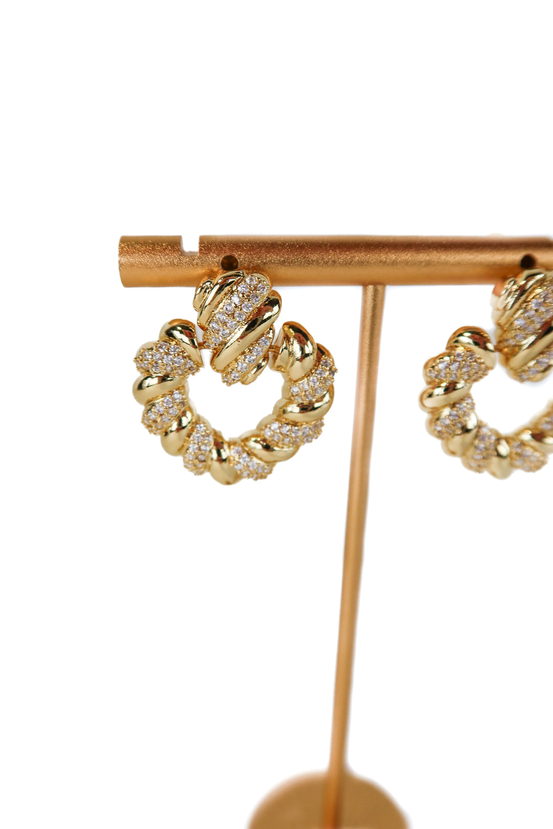 baublebar gold/crystal croissant earrings (retail $98)