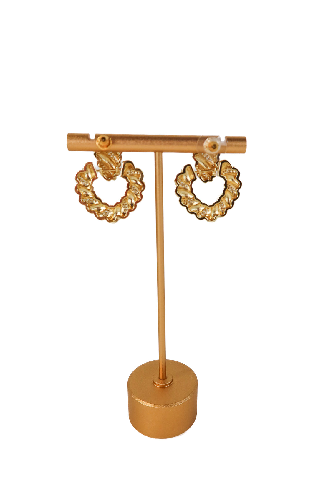 baublebar gold/crystal croissant earrings (retail $98)
