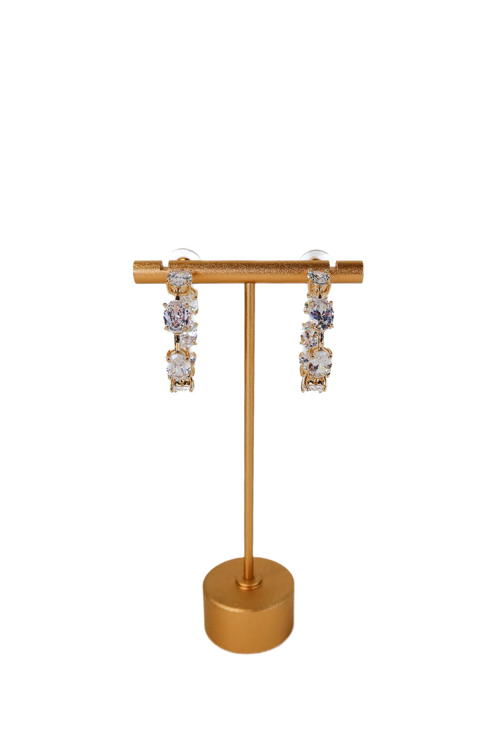 baublebar gold crystal hoop earrings (retail $48)