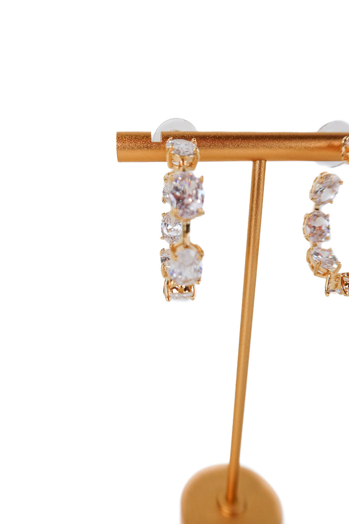 baublebar gold crystal hoop earrings (retail $48)