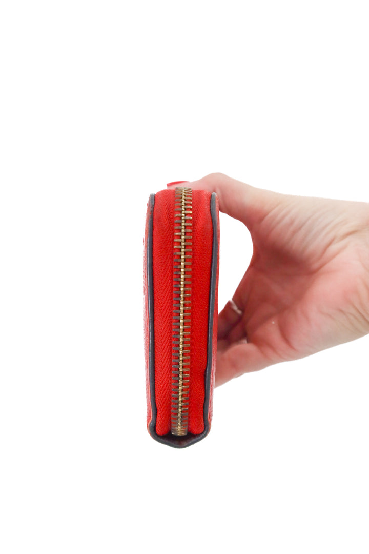 Louis Vuitton Red Monogram Empreinte Zippy Wallet (retail $1,170)