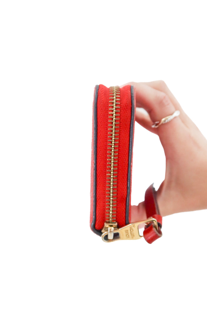Louis Vuitton Red Monogram Empreinte Zippy Wallet (retail $1,170)