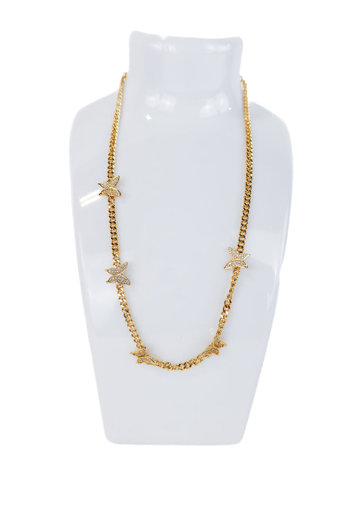 victoria emerson gold butterfly crystal necklace (retail $58)
