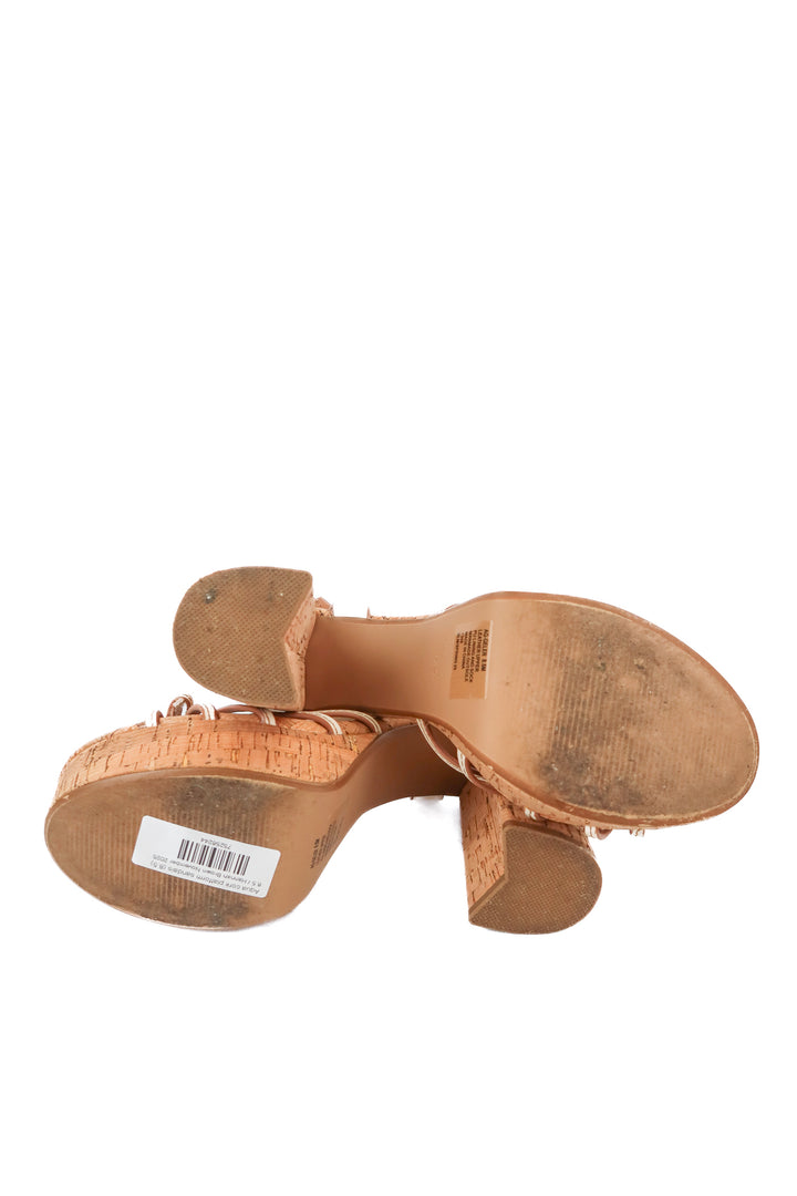 Aqua cork platform sandals (8.5)