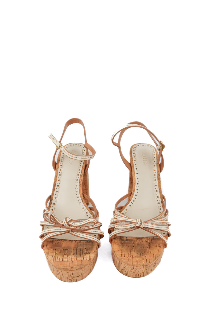 Aqua cork platform sandals (8.5)