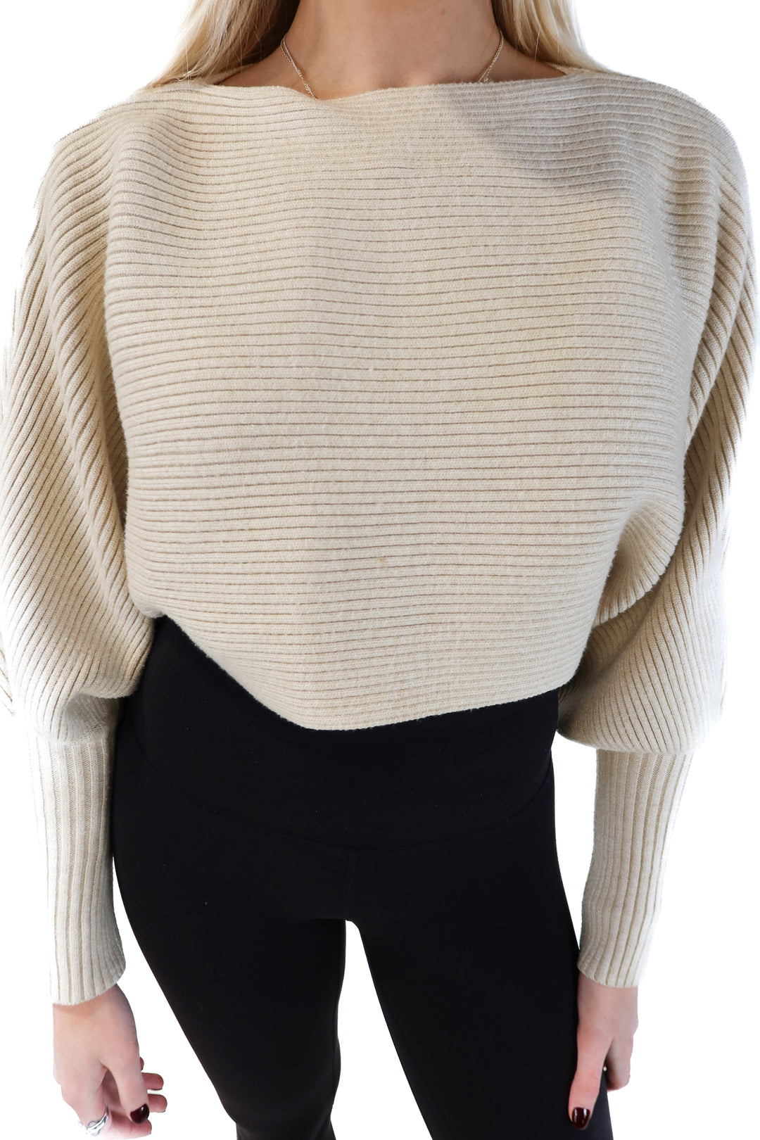 benaar wheat cropped sweater (S; retail $135)