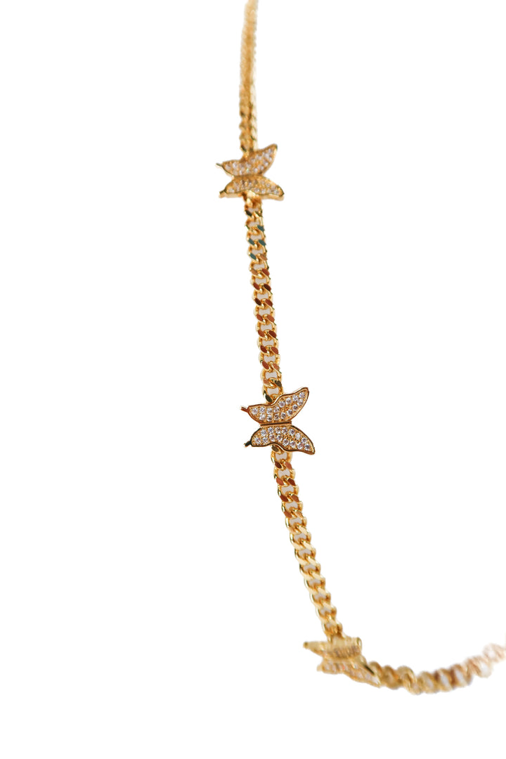victoria emerson gold butterfly crystal necklace (retail $58)