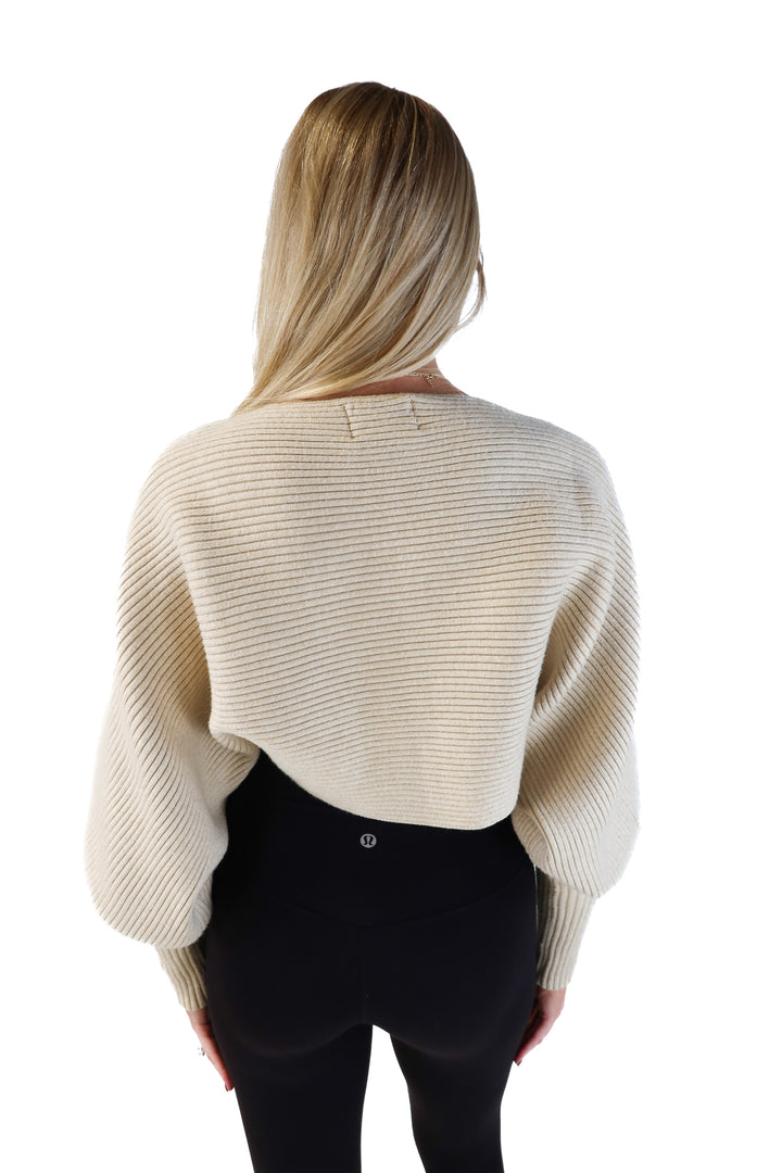 benaar wheat cropped sweater (S; retail $135)