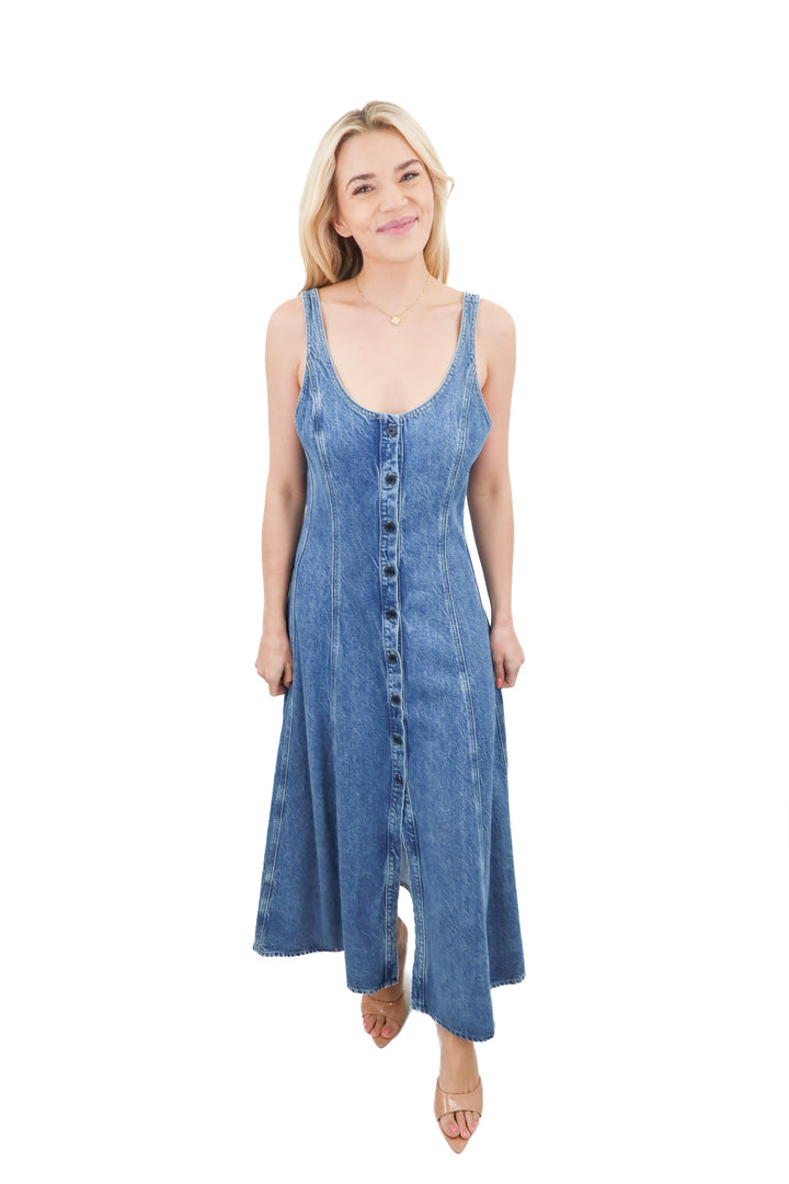 citizens of humanity denim maxi dress (6; retail $328)