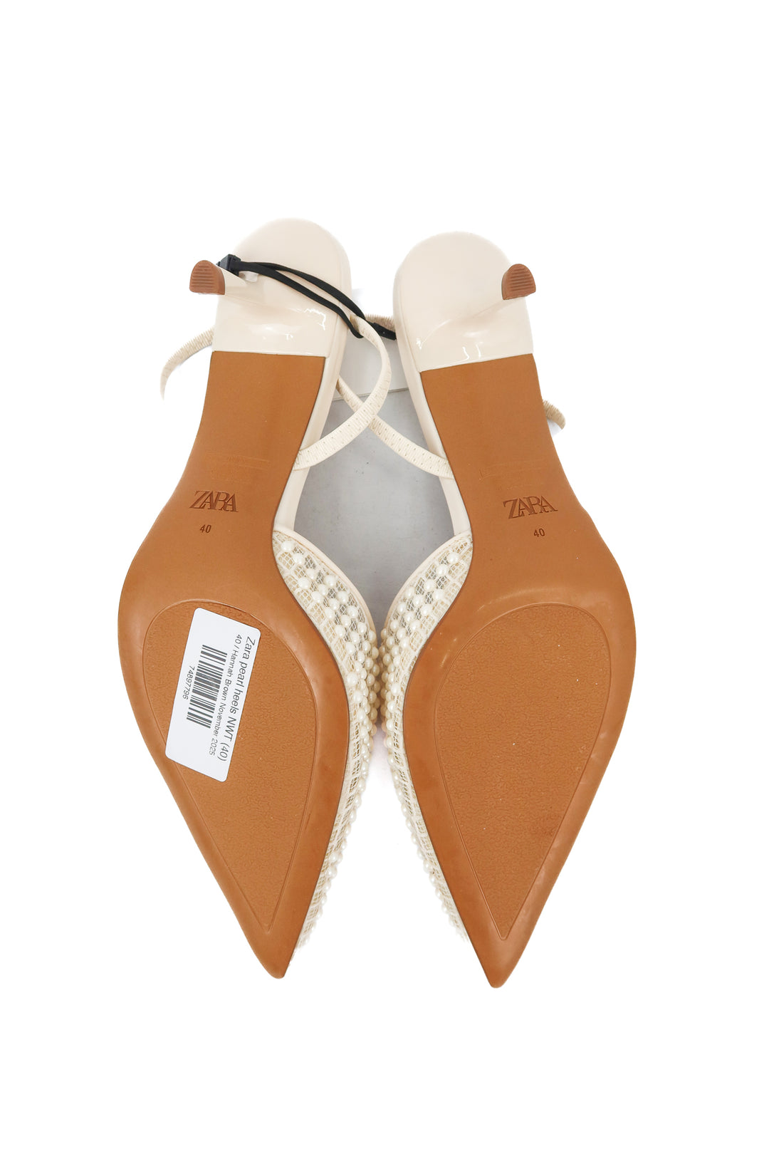 Zara pearl heels NWT (40; retail $79.90)