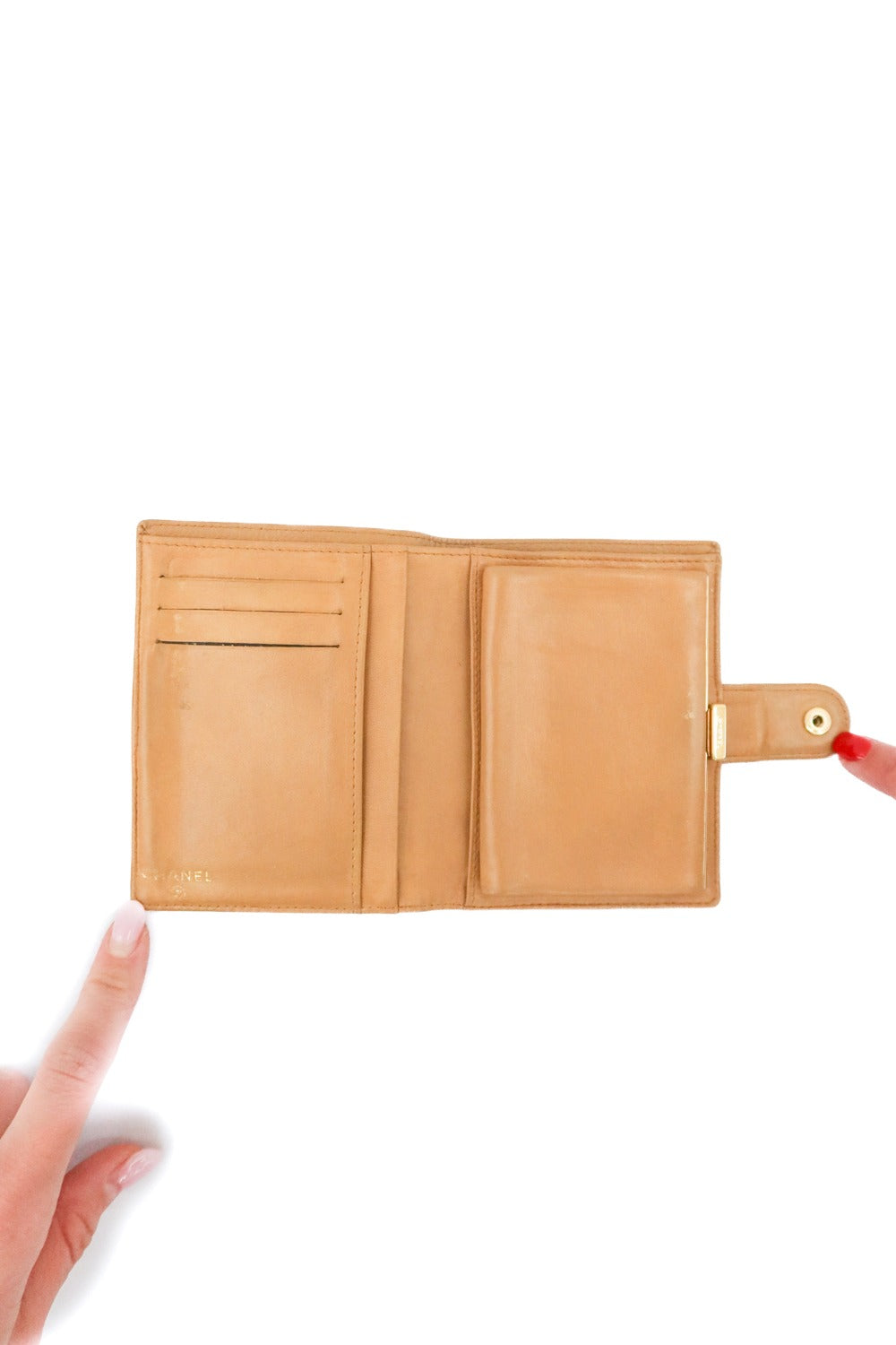 Chanel Caviar Tan Wallet (vintage)