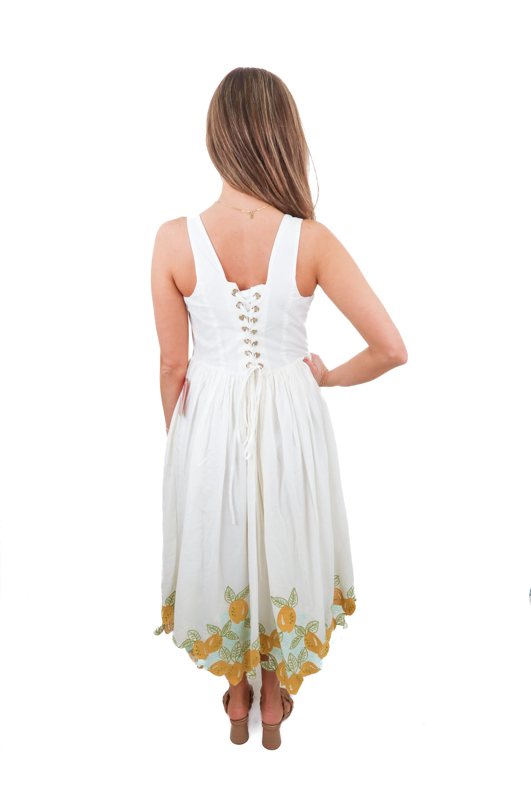 ivy city white maxi lemon dress NWT (s; retail $128)