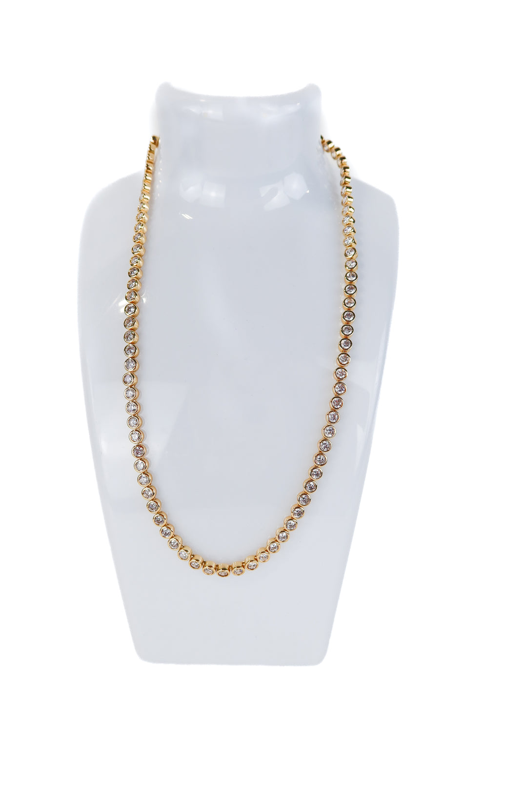 Electric picks round gold/crystal necklace NWT (retail $78)