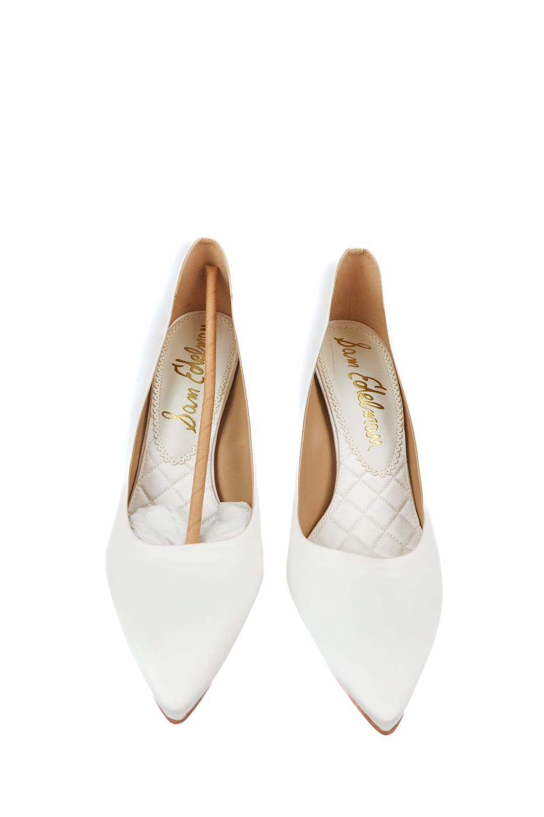 Sam Edelman satin white heels (8.5; retail $150)