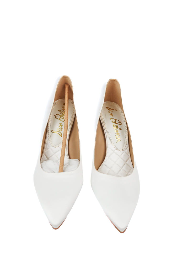 Sam Edelman satin white heels (8.5; retail $150)
