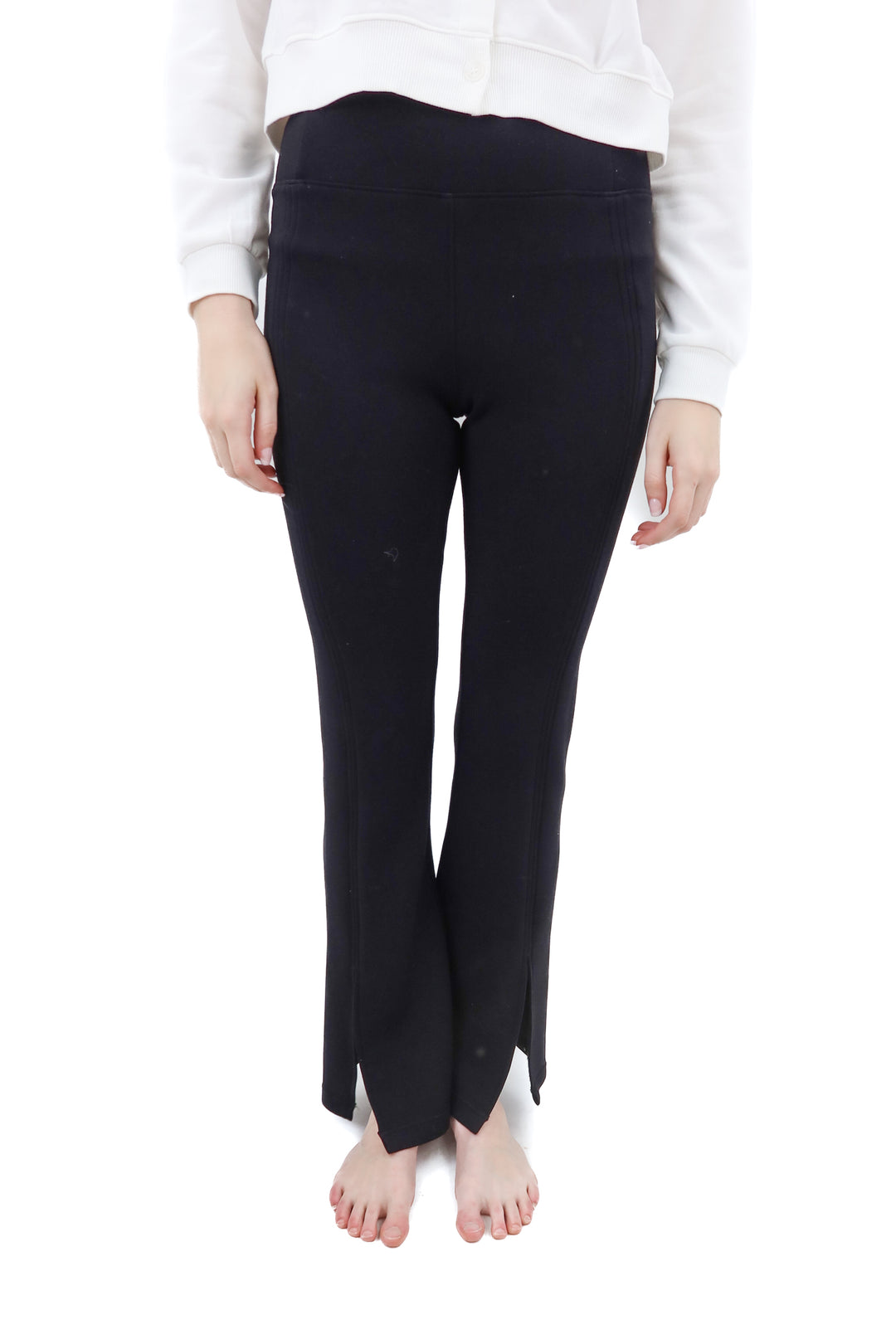 Spanx air essentials black flare pants (s; retail $128)