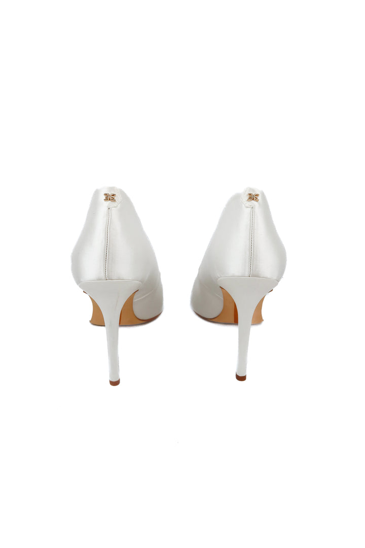 Sam Edelman satin white heels (8.5; retail $150)