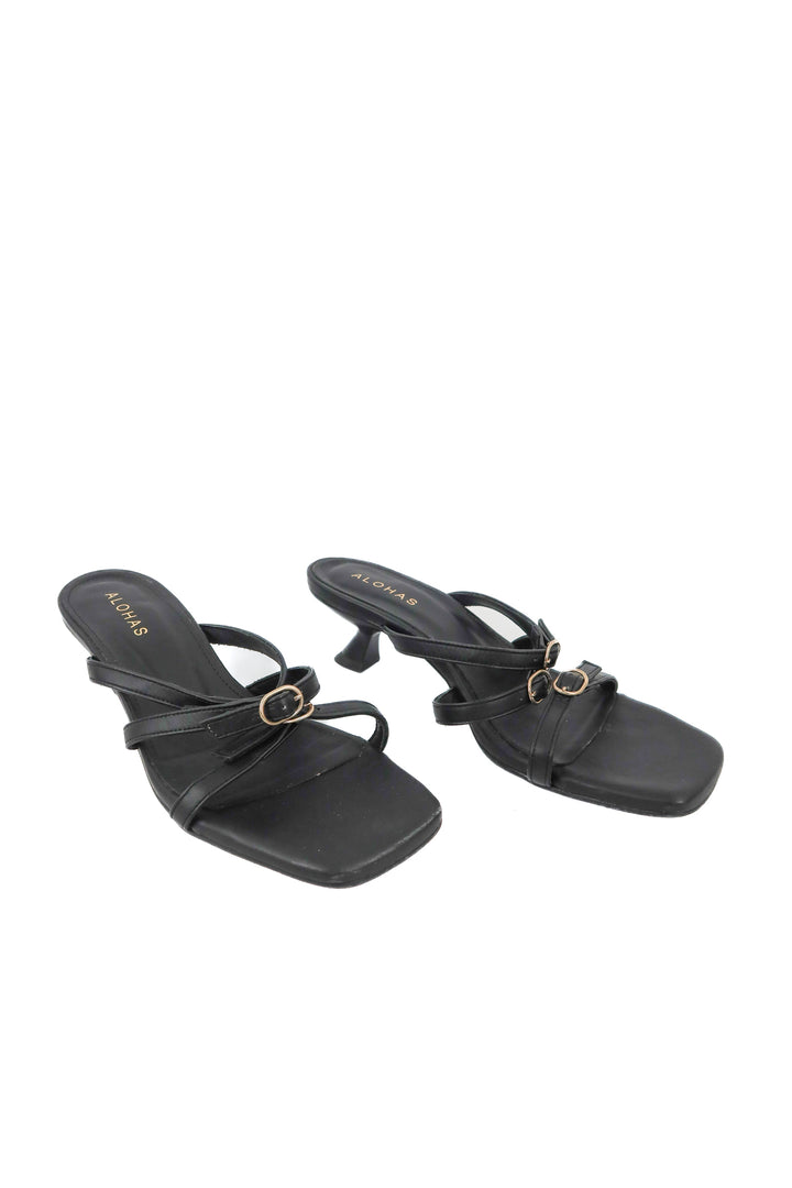 Alohas black buckle sandals (39)