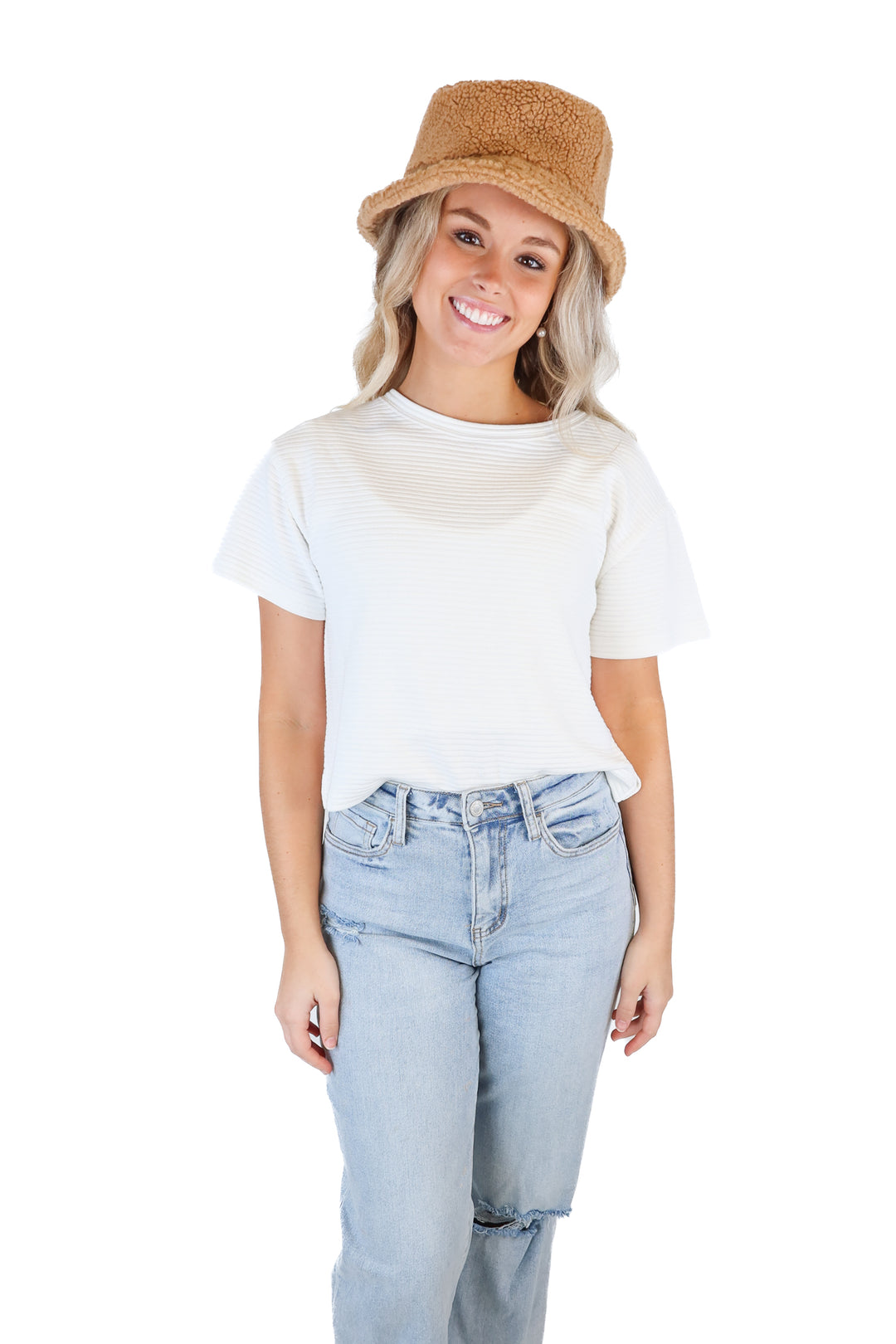 Ann Taylor Tan Sherpa Bucket Hat (retail $44.50)