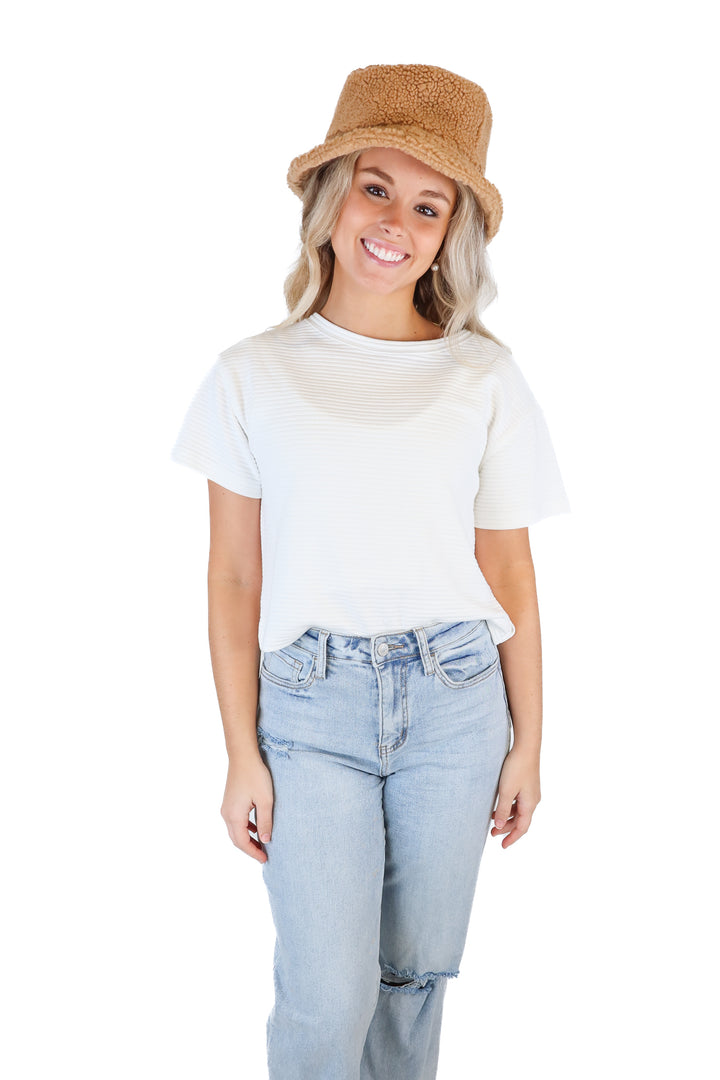 Ann Taylor Tan Sherpa Bucket Hat (retail $44.50)