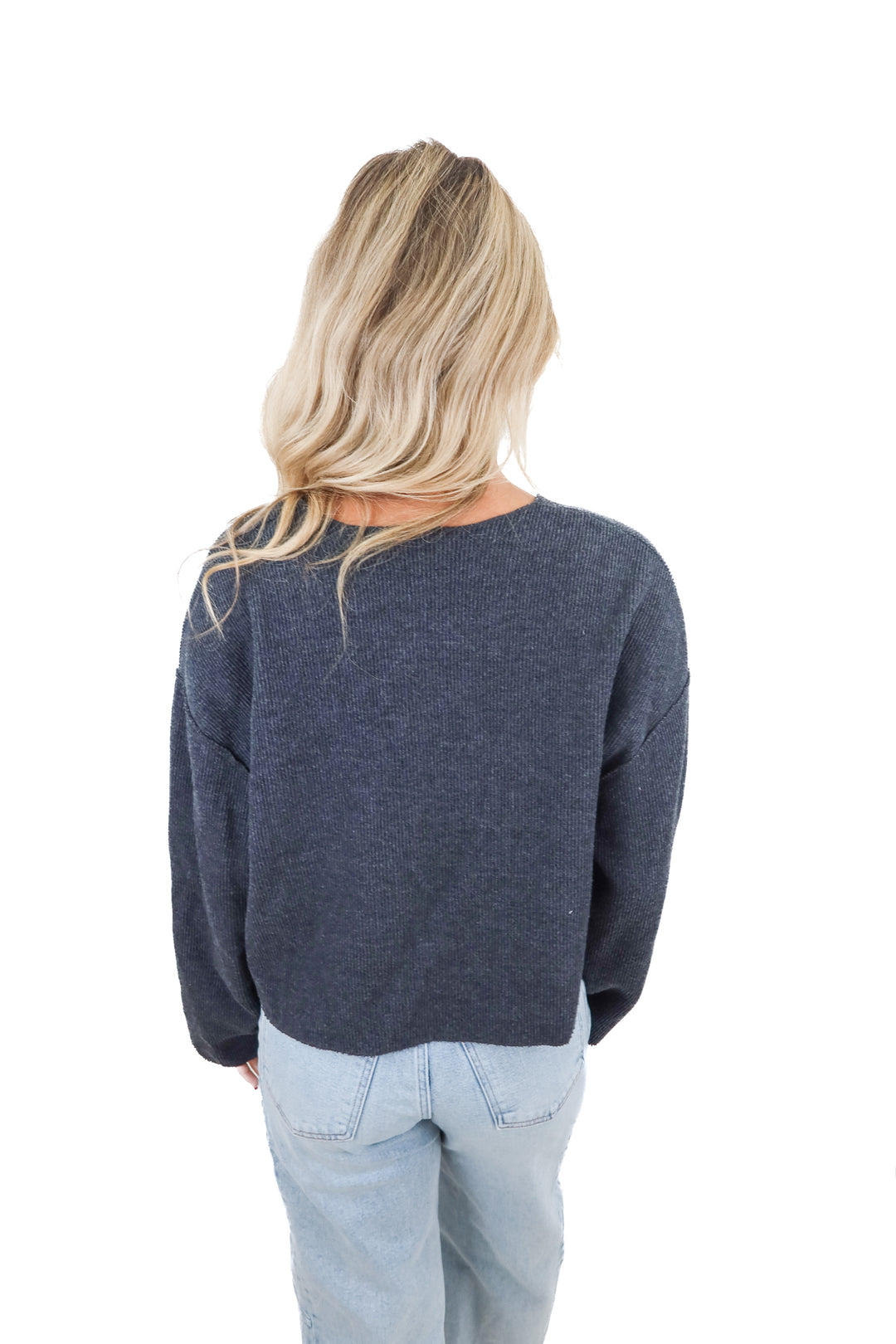 Zara charcoal ribbed knit button cardigan (M)