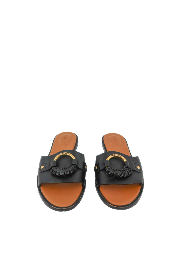 See by Chloe black sandals (39; retail $275)