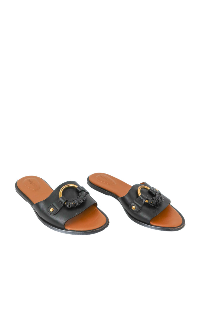 See by Chloe black sandals (39; retail $275)