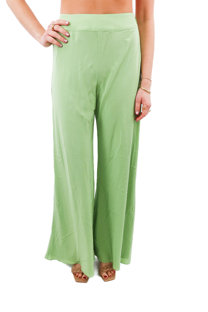 cult gaia pistachio crepe pants (s)