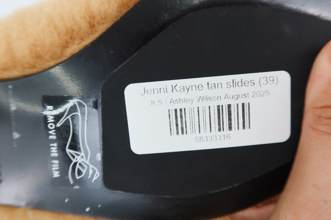 Jenni Kayne shearling tan slides NWOT (39/ US 8-9; retail $425)