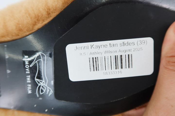 Jenni Kayne shearling tan slides NWOT (39/ US 8-9; retail $425)