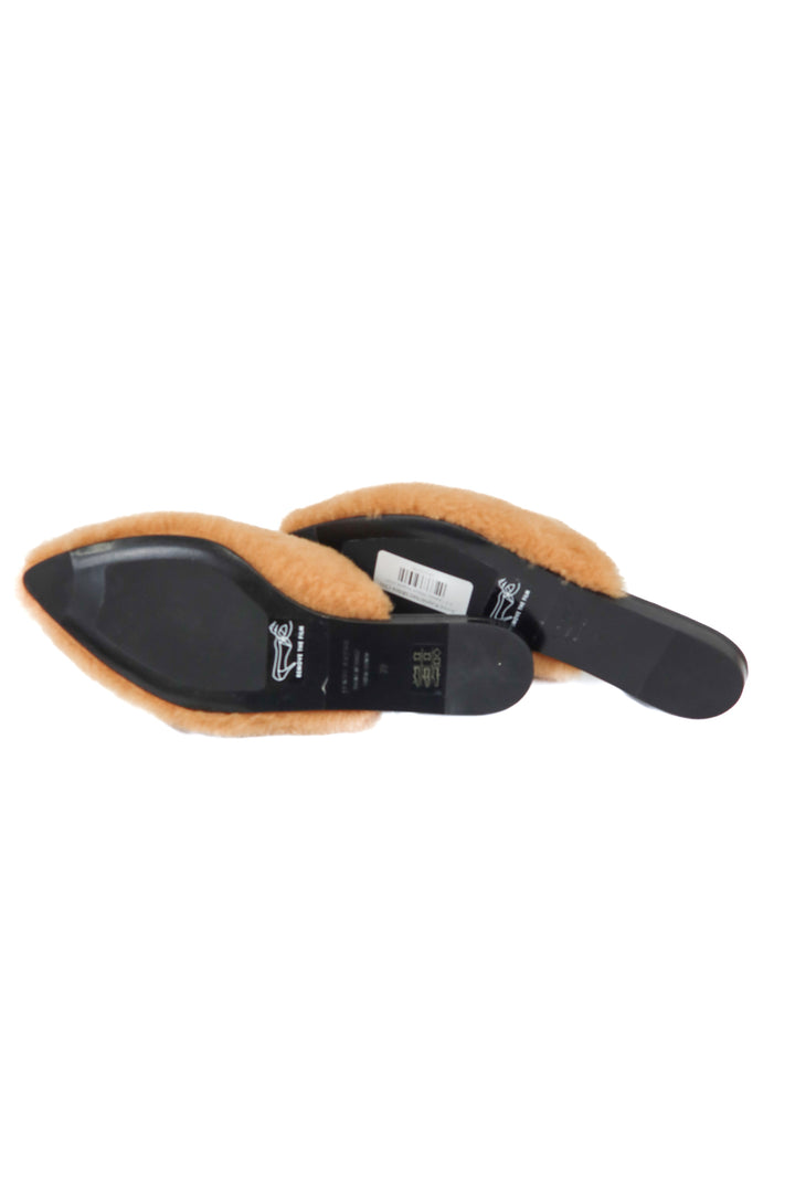 Jenni Kayne shearling tan slides NWOT (39/ US 8-9; retail $425)