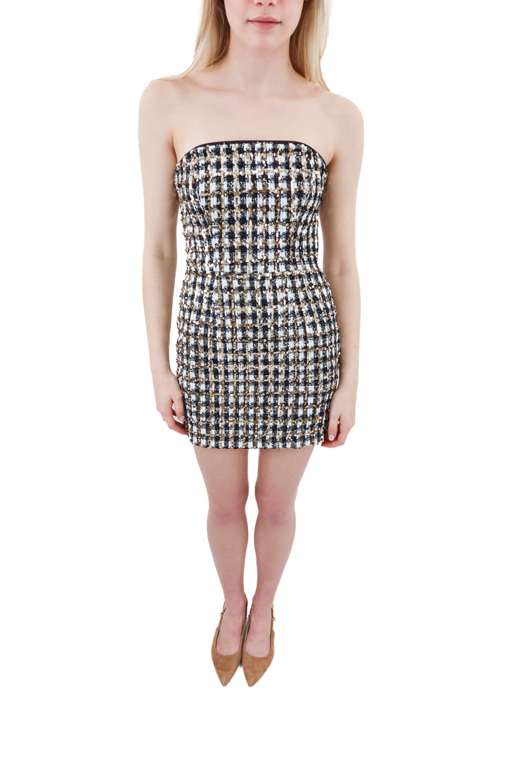 Black Halo sequin strapless dress NWT (2; retail $450)