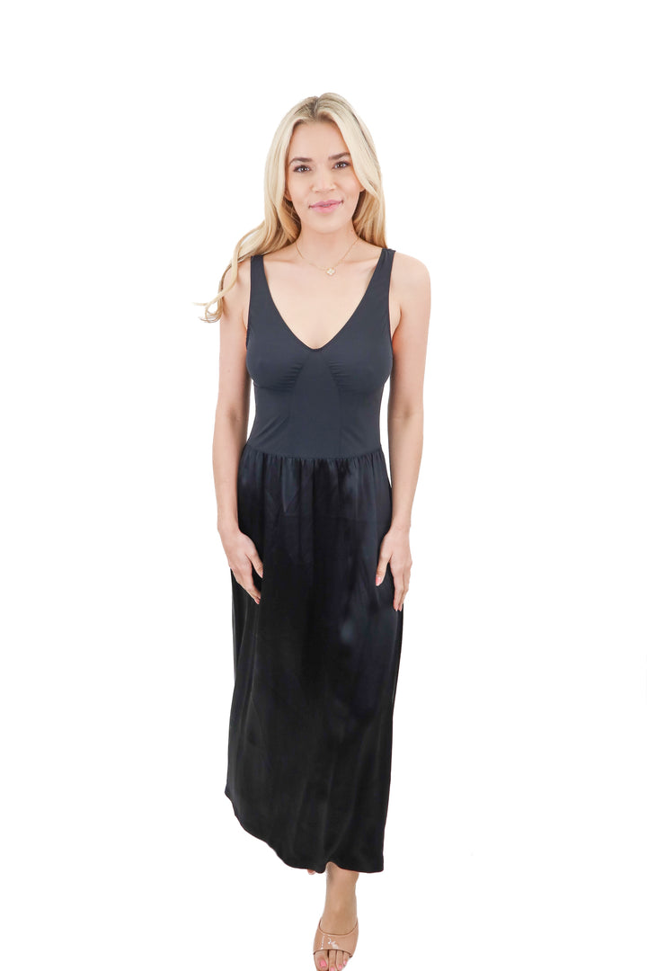 paris atelier black satin maxi dress (6)