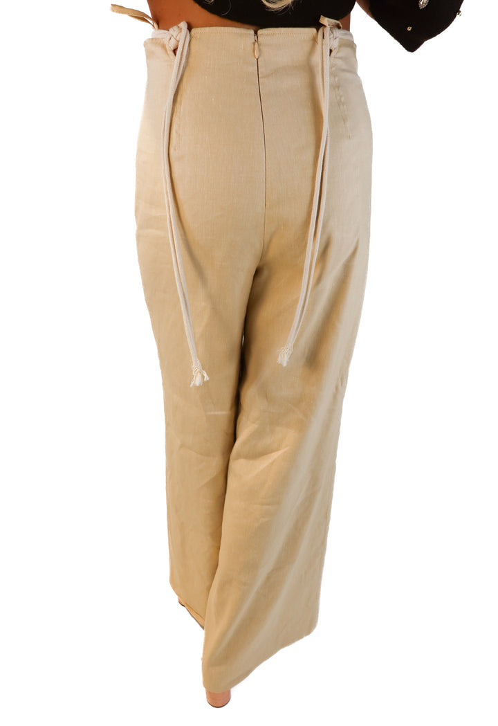 Antonio Melani cream tie hem pants (4; retail $249)