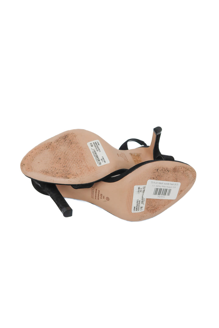Schutz black suede heel (8.5)