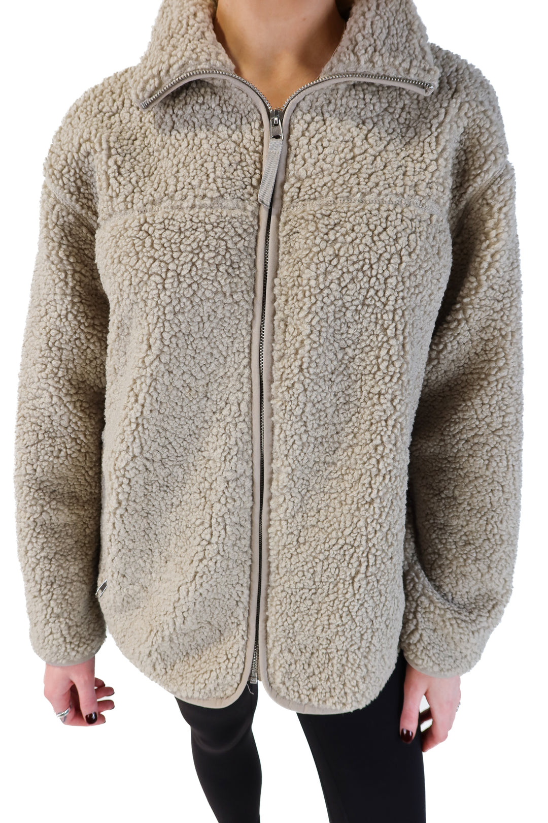 H&M oversized furry zip up coat (s)