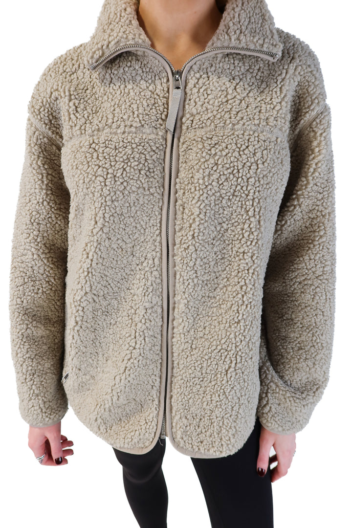 H&M oversized furry zip up coat (s)