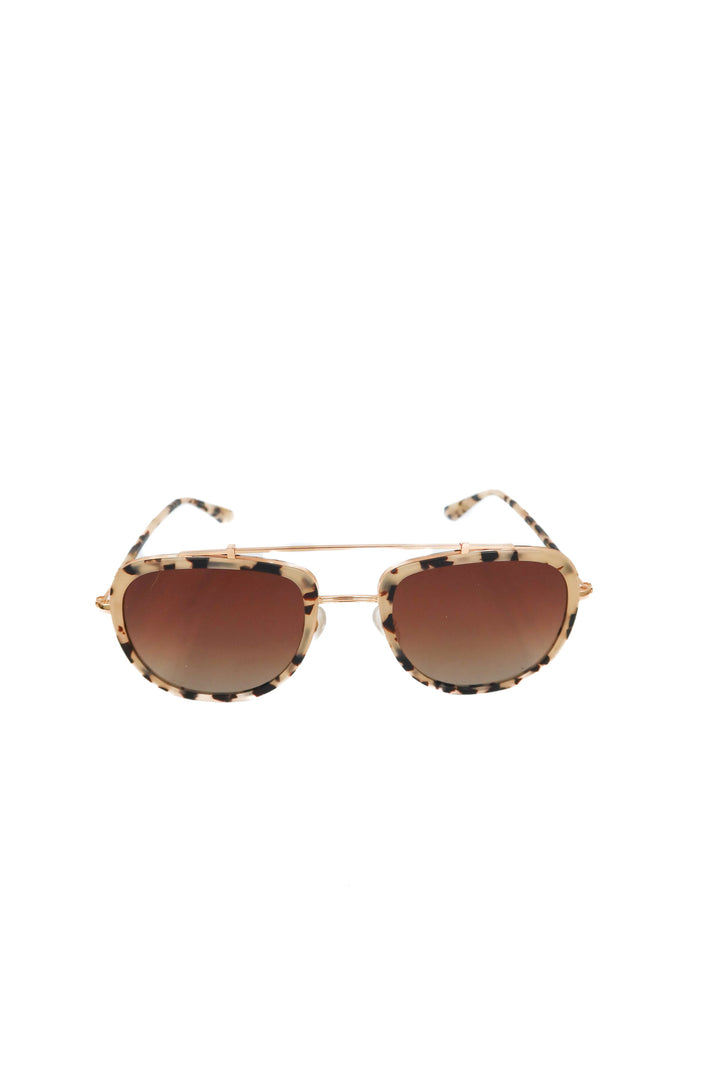 Krewe round tortise aviator sunglasses (retail $365)