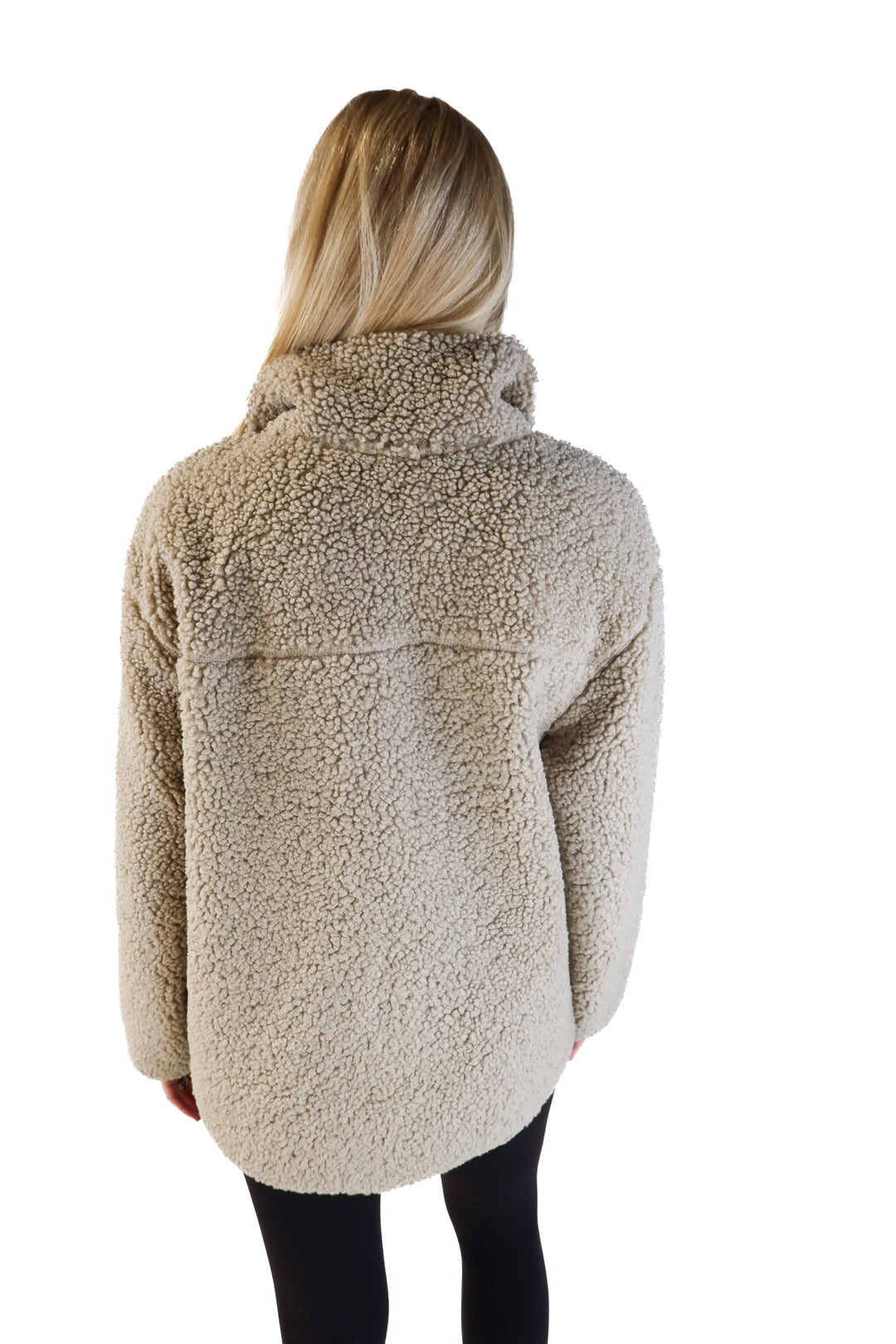H&M oversized furry zip up coat (s)