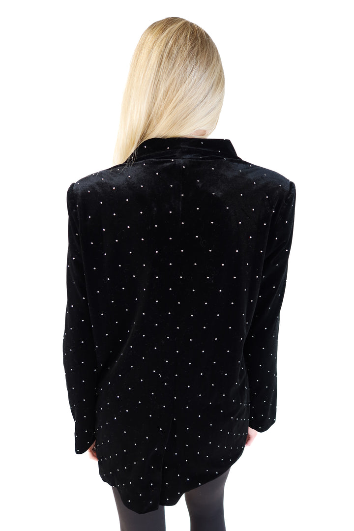 Vici black rhinestone blazer (XS; retail $88)