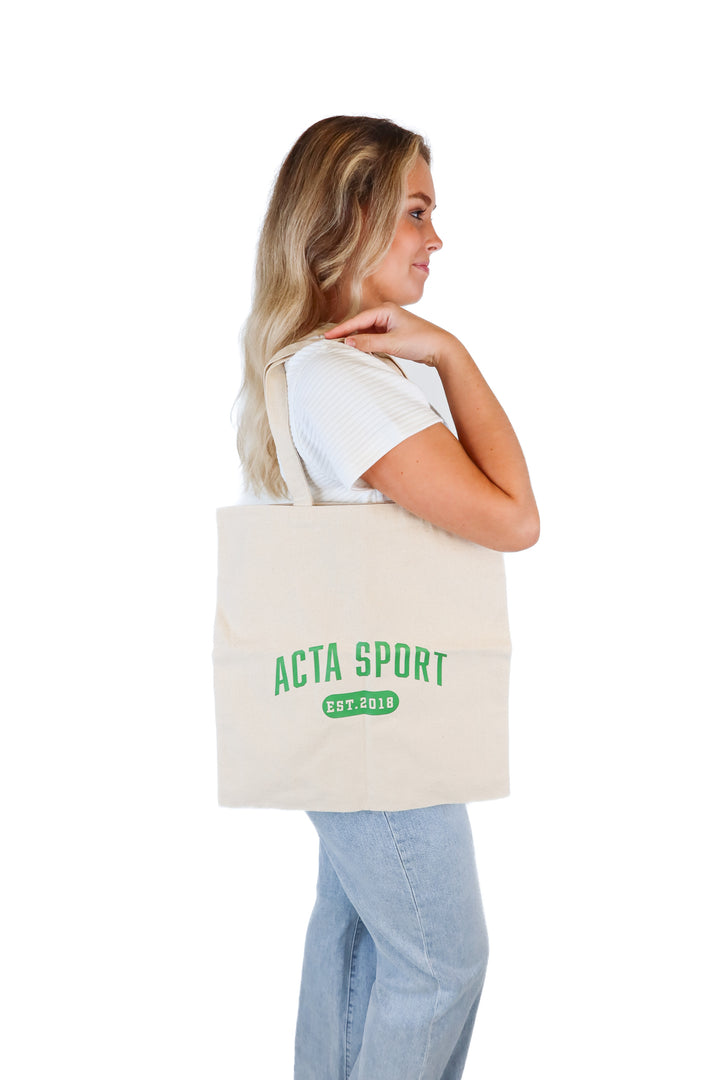 Acta sport burlap tote bag NWOT